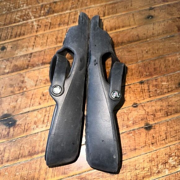 Crocs black ortho arch support sz 6 strappy wedge sandals - Picture 4 of 6